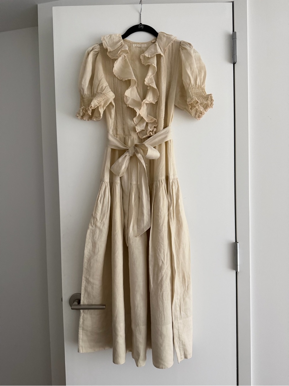 Doen Ruffled Midi Dress with Tie Waist